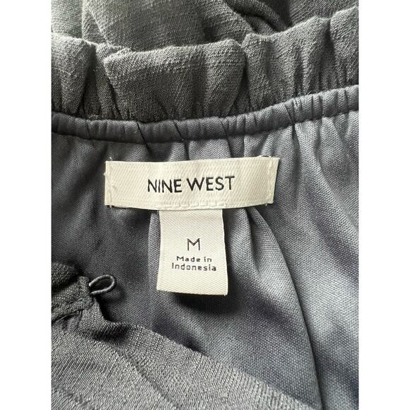 Nine West Woman's Gray Lined Ruffle Blouson Mini Dress- Size M - Picture 4 of 12